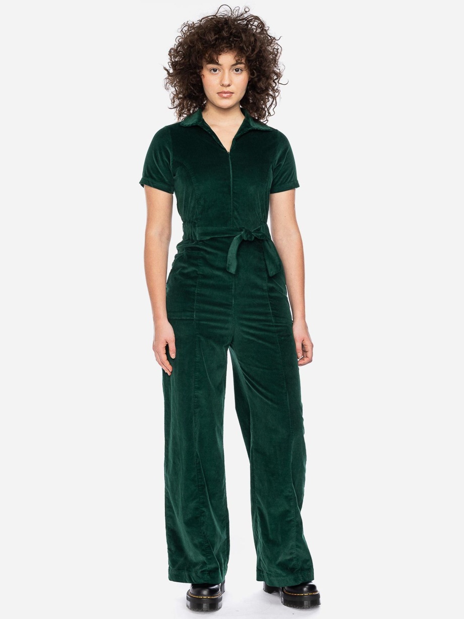 ATO Berlin | Jumpsuit Olivia van biologisch groene ribcord katoen mix