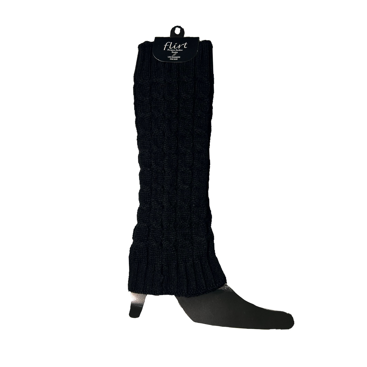 Flirt | Zwarte beenwarmers van zacht kabel-breisel Flirt | Zwarte beenwarmers van zacht kabel-breisel