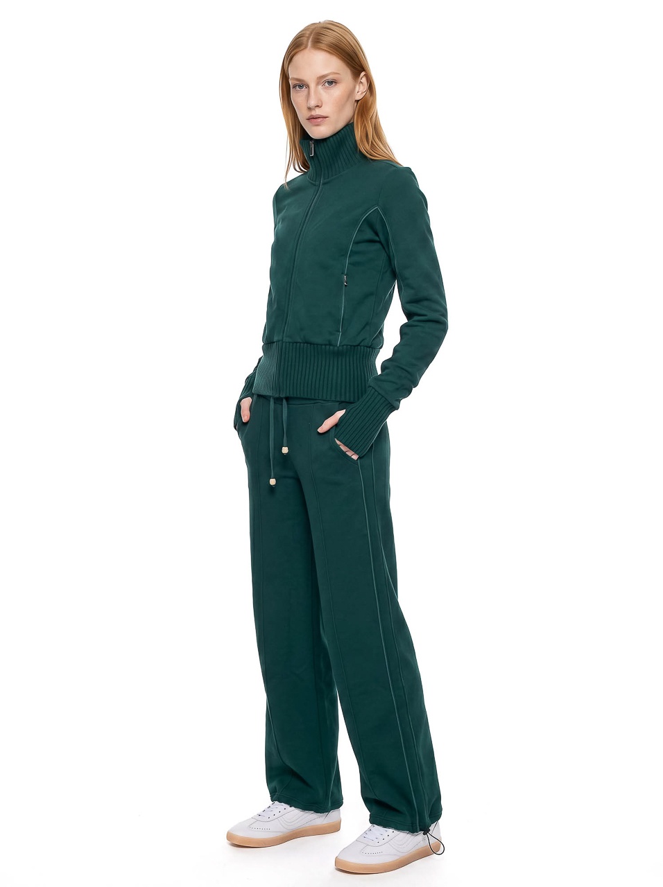 ATO Berlin | Hoge taille broek Jesse in pine-groen en mint ATO Berlin | Hoge taille broek Jesse in pine-groen en mint