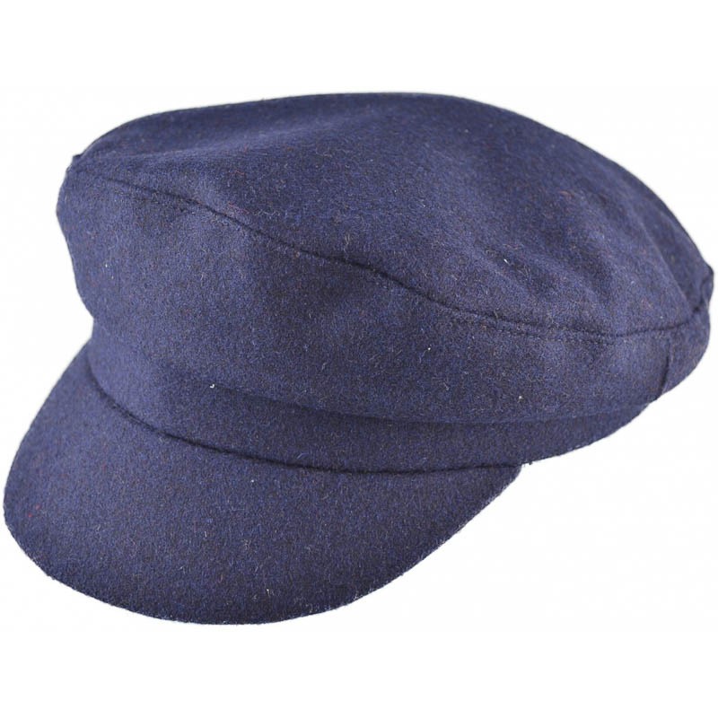 Captain style pet, donkerblauw wollig Captain style pet, donkerblauw wollig