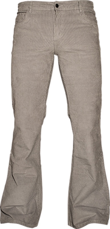 Chenaski | Ribcord retro broek met stretch en wijde pijpen, licht grijs