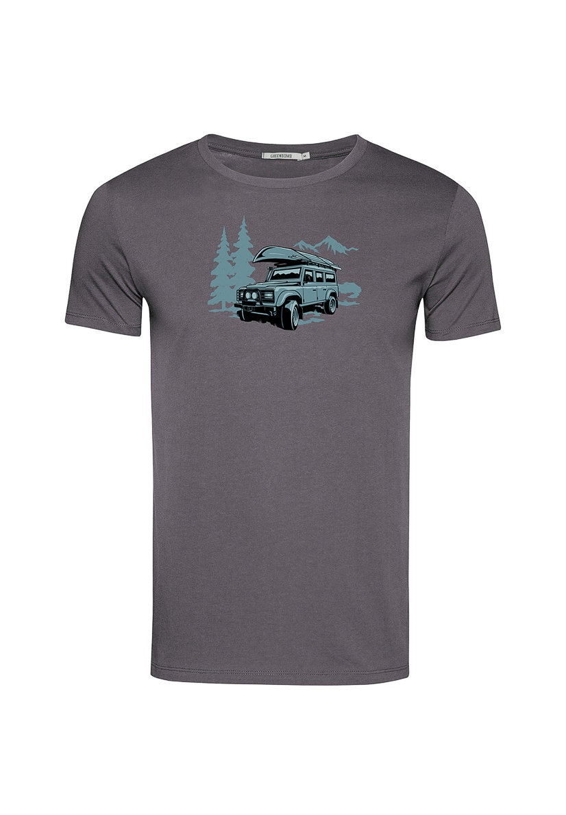 Green Bomb | T-shirt Nature getaway, grijs bio katoen