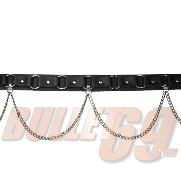 Bullet 69 | Leren riem, 38mm, kleine O ringen met kettingen