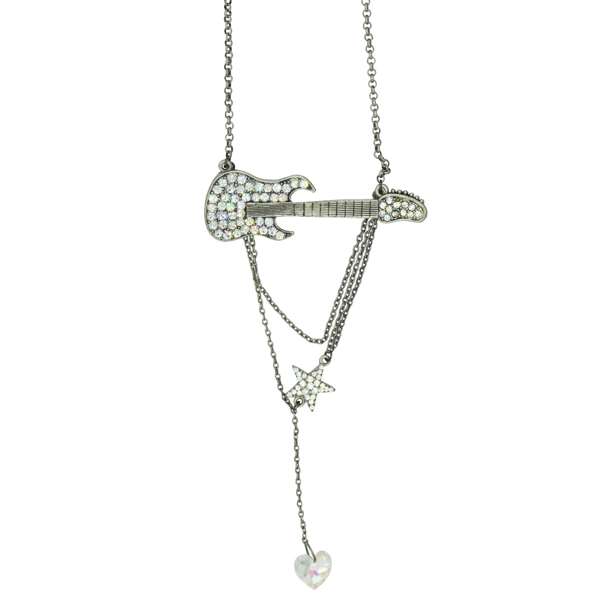 Zacharia | Halsketting met elektrische gitaar, diamantjes en ster Zacharia | Halsketting met elektrische gitaar, diamantjes en ster