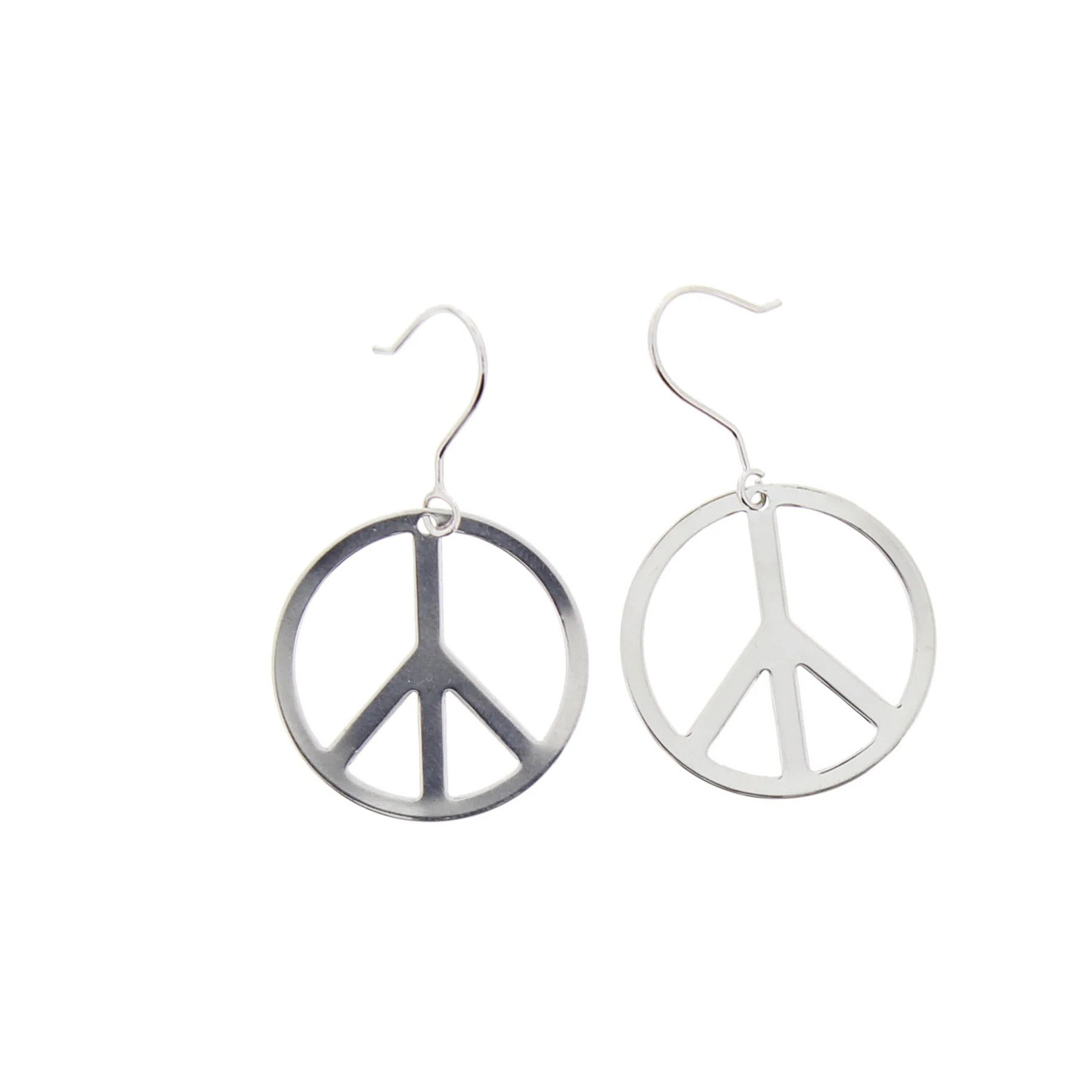 Zacharia | Zilverkleurige oorbellen met Peace tekens