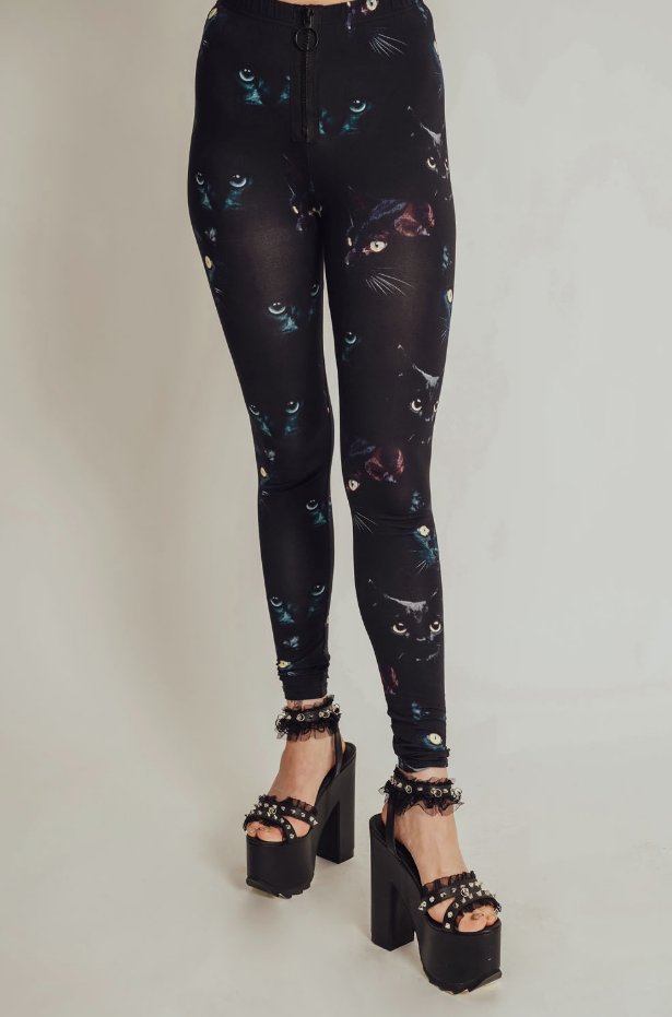 Legging Salem, met kattenkopjes, zwart Legging Salem, met kattenkopjes, zwart
