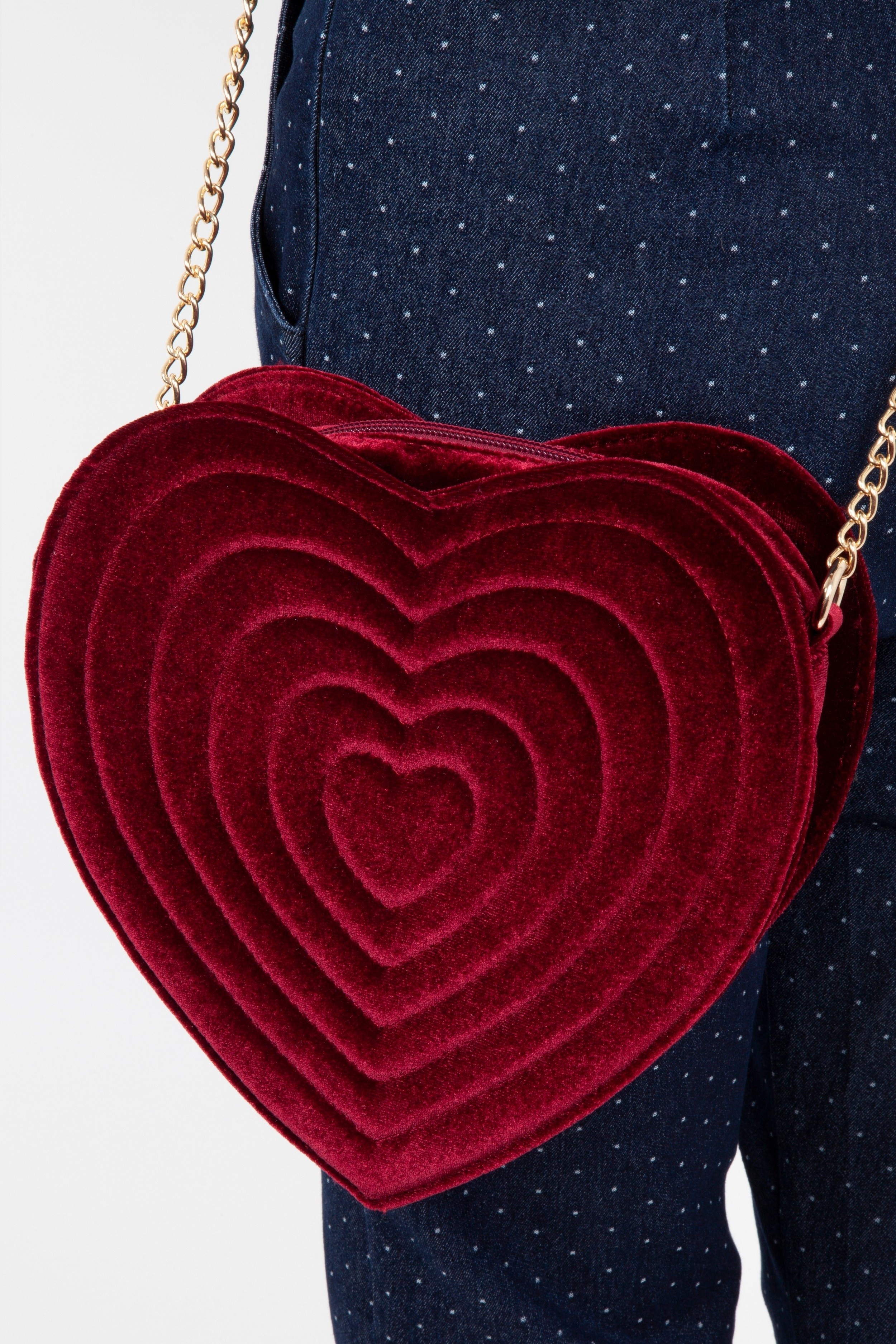 Schoudertas, Rood fluweel hart Schoudertas, Rood fluweel hart