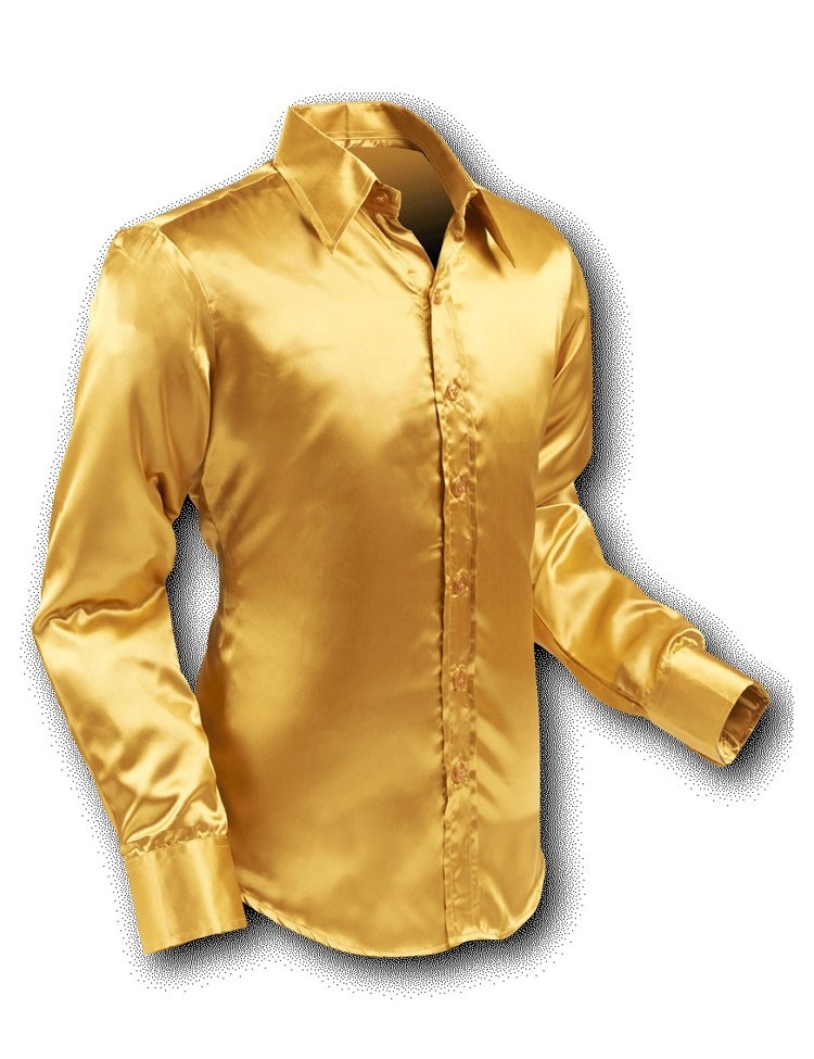 Overhemd 70s Basic Gold-Satin Overhemd 70s Basic Gold-Satin