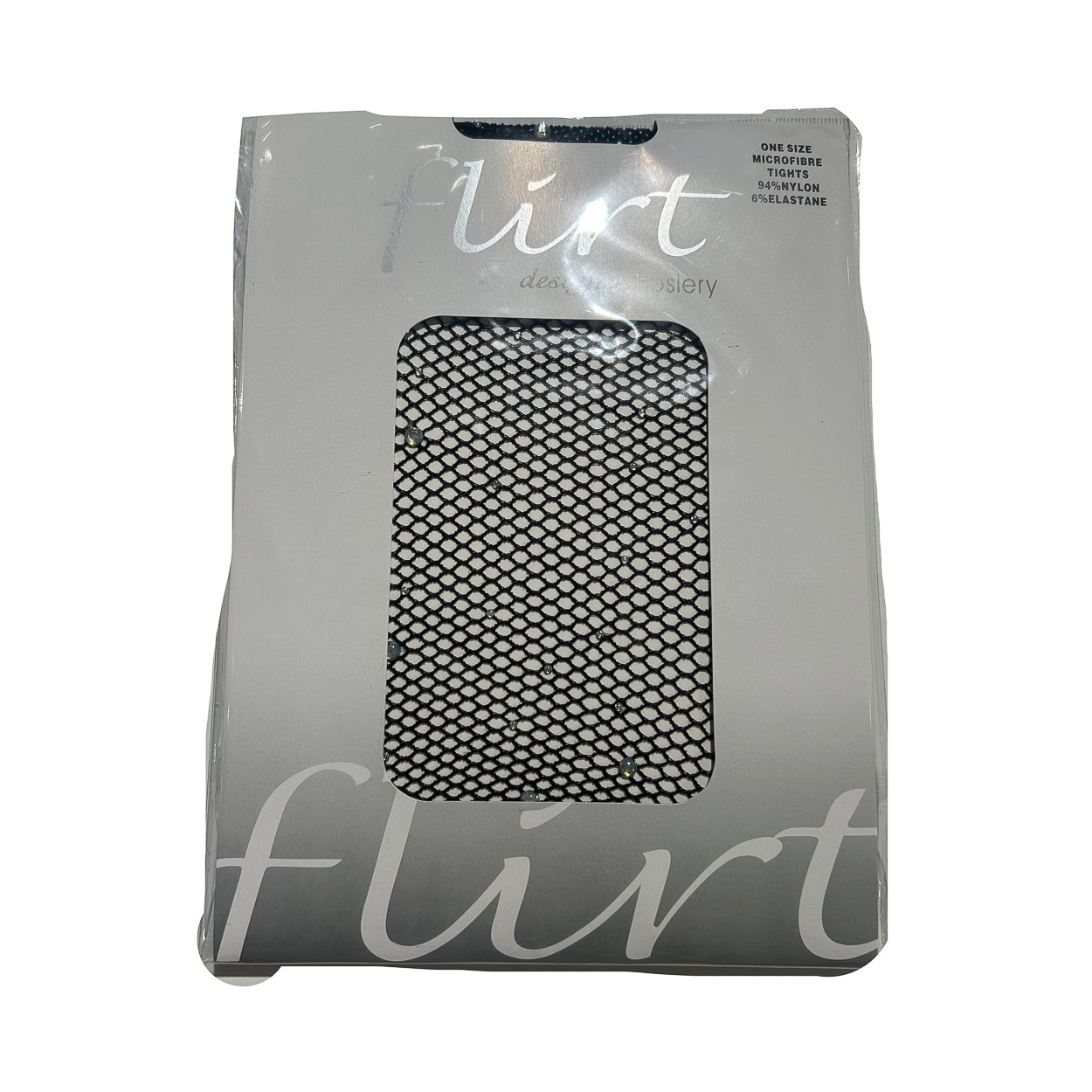 Flirt | Zwarte gaas panty 1/2 cm met kleine diamantjes