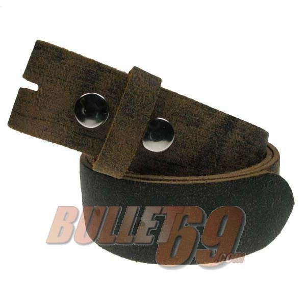 Bullet69 - Leren riem, 38mm - ruig bruin leer met afneembare gesp Bullet69 - Leren riem, 38mm - ruig bruin leer met afneembare gesp