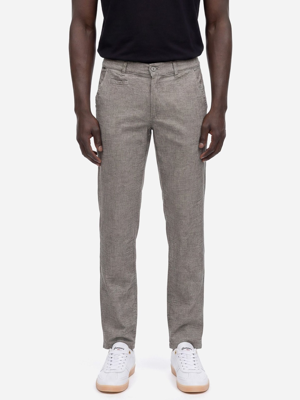 ATO Berlin | Pantalon Jorjo grijs zwarte linnen mix 