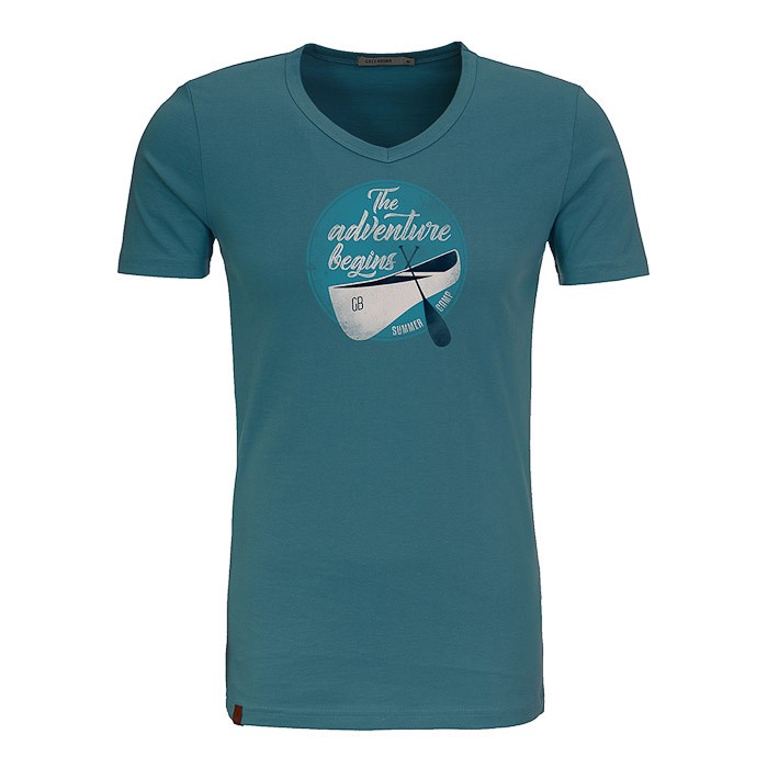 Green Bomb - T-shirt Nature adventure peak, bio katoen storm blauw Green Bomb - T-shirt Nature adventure peak, bio katoen storm blauw