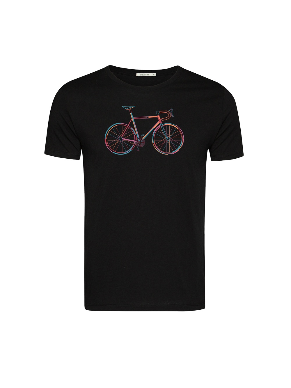 Green Bomb | T-shirt Colours Race, zwart bio katoen Green Bomb | T-shirt Colours Race, zwart bio katoen