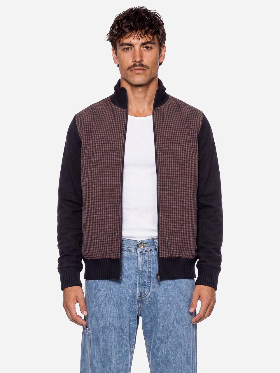 ATO Berlin | Sportief vest Toni, burgundy retro patroon, biokatoen