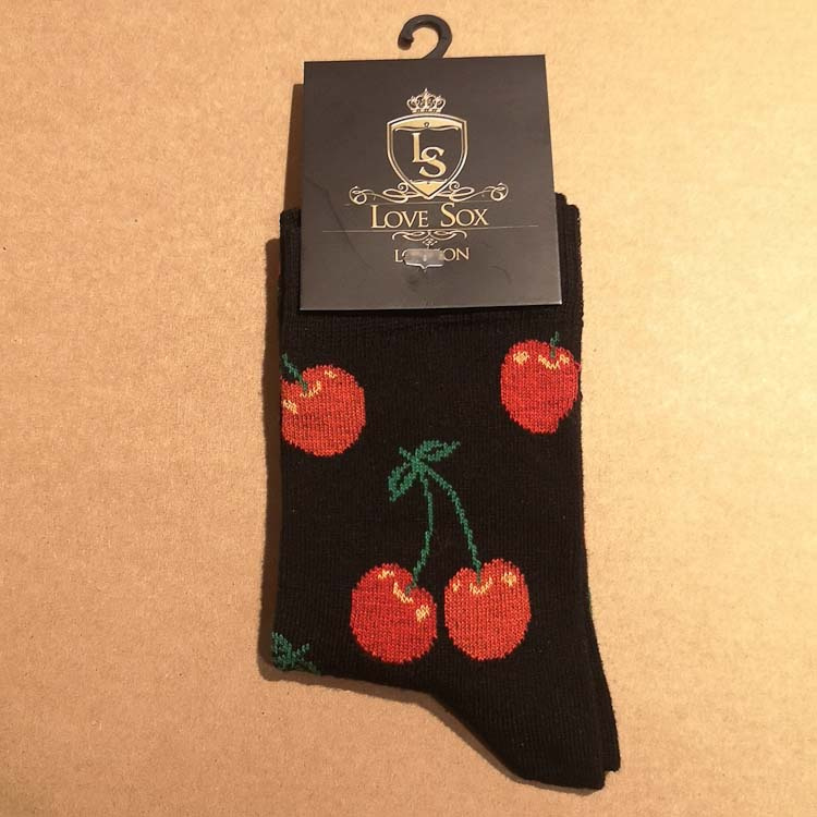 Love Sox | Zwarte sokken met rode kersen Love Sox | Zwarte sokken met rode kersen