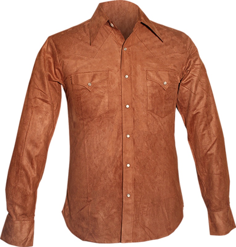 Chenaski | Cowboy overhemd, simulated suede light brown