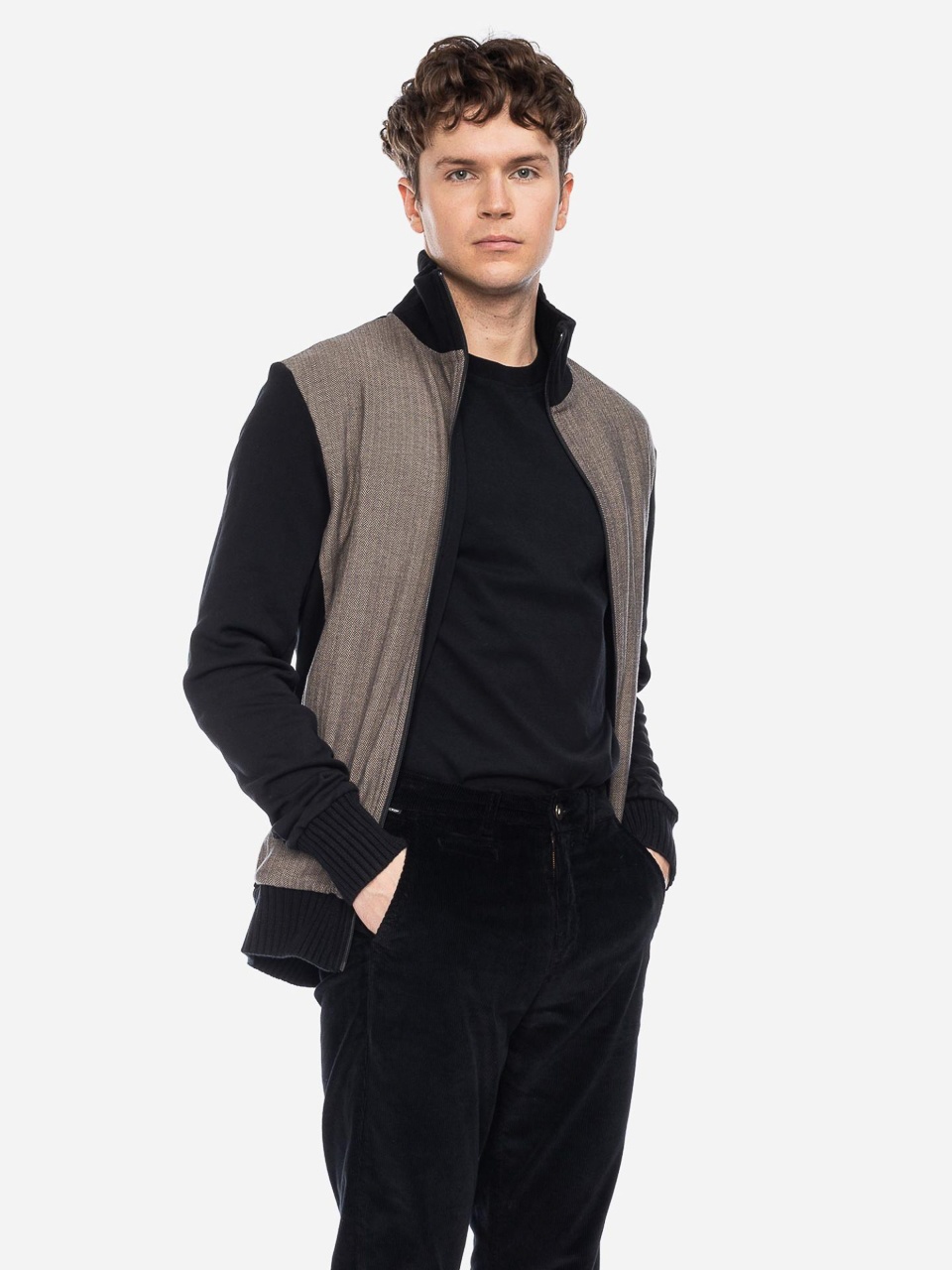 ATO Berlin | Klassiek retro vest Toni, met bruin tweed patroon, biokatoen