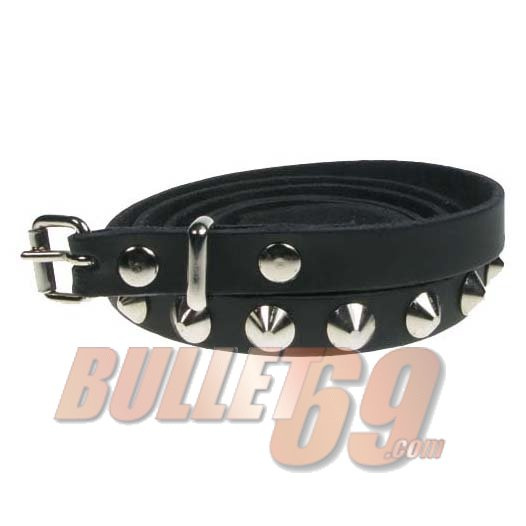 Bullet69 | Leren riem, 13mm - zwart leer met kleine conical studs Bullet69 | Leren riem, 13mm - zwart leer met kleine conical studs