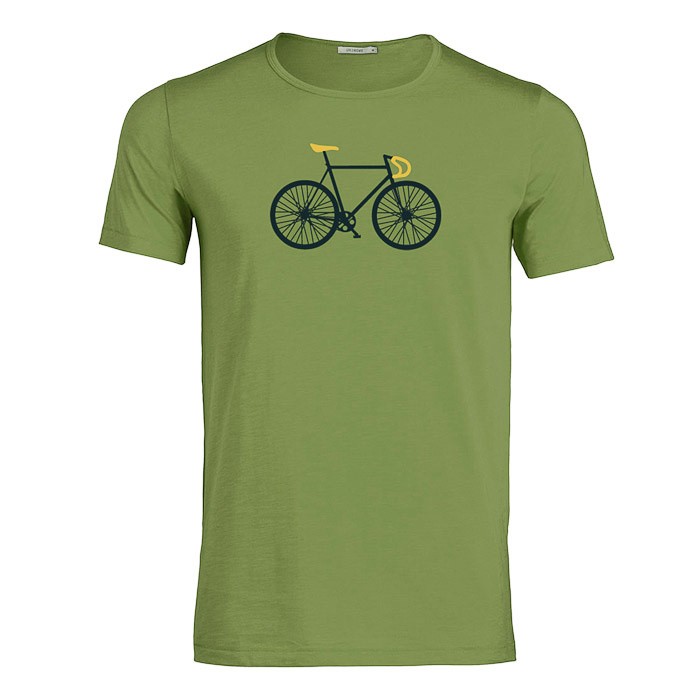 T-shirt Bike free, bio katoen licht groen T-shirt Bike free, bio katoen licht groen