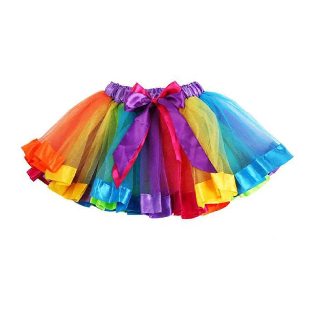 Zacharia | Tutu van regenboog satijn en tule met strik-lint