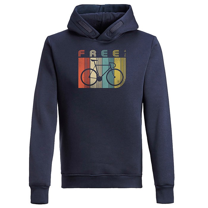 Hoodie sweater Bike retro stripes, bio katoen navy Hoodie sweater Bike retro stripes, bio katoen navy