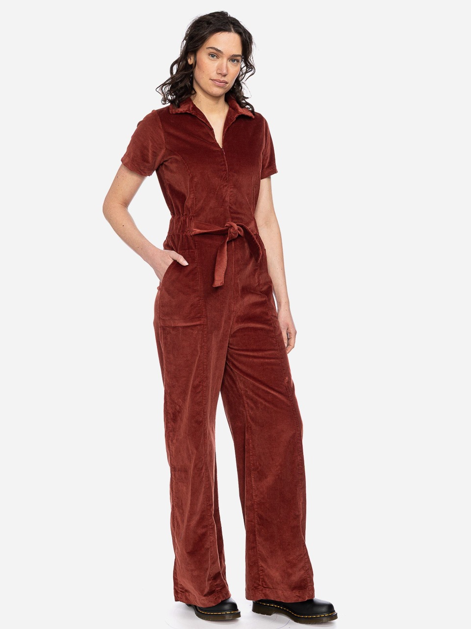 ATO Berlin | Jumpsuit Olivia van hennarode ribcord katoen mix ATO Berlin | Jumpsuit Olivia van hennarode ribcord katoen mix