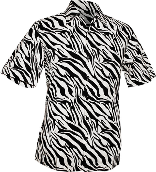 Chenaski | Overhemd korte mouw, Zebra zwart wit