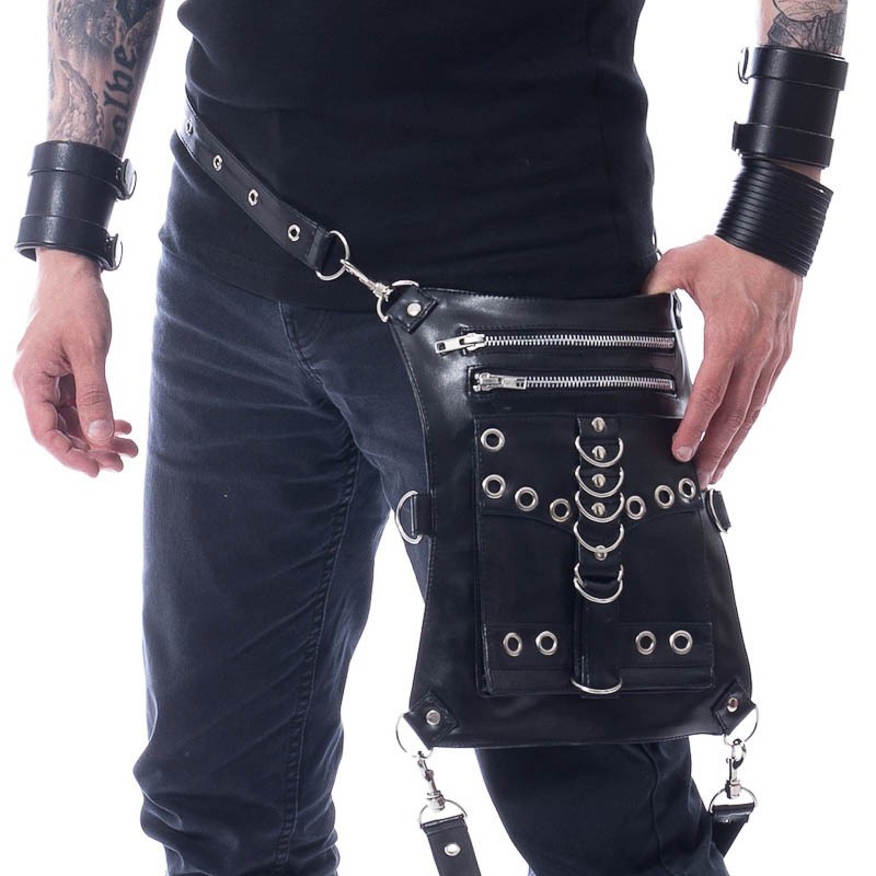 Heuptas Solice, zwart met metalen details Heuptas Solice, zwart met metalen details