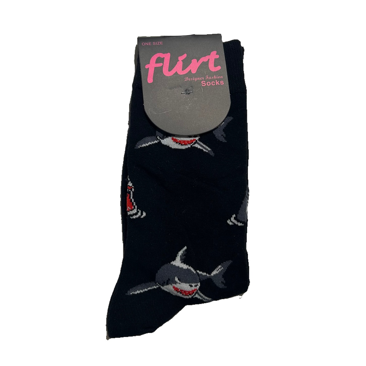 Flirt | Sokken zwart met haaien