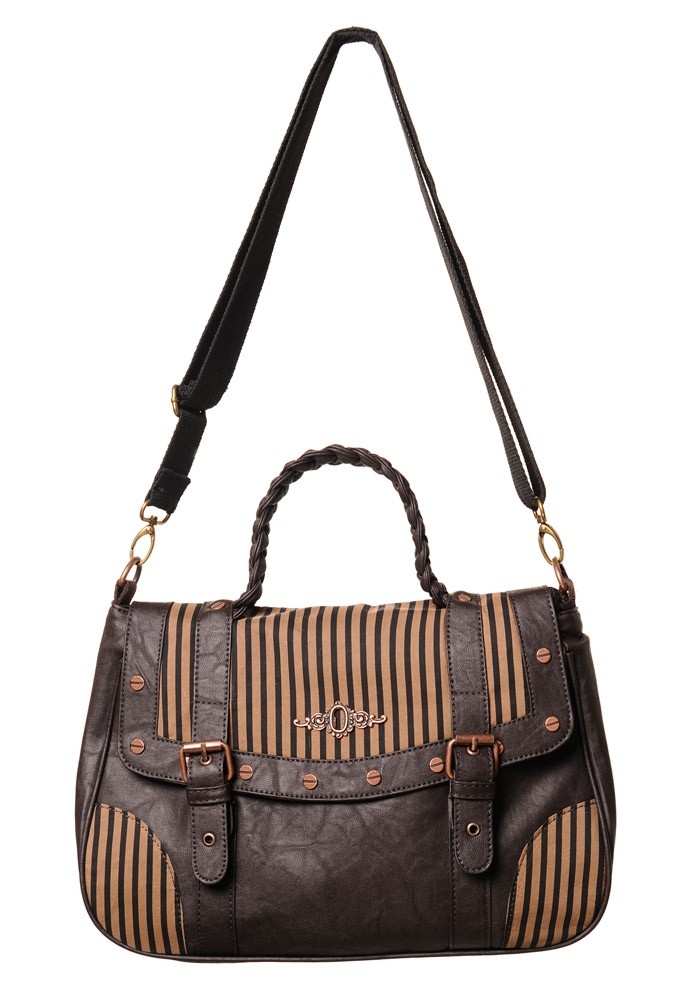 Handtas Steampunk bruin gestreept Handtas Steampunk bruin gestreept