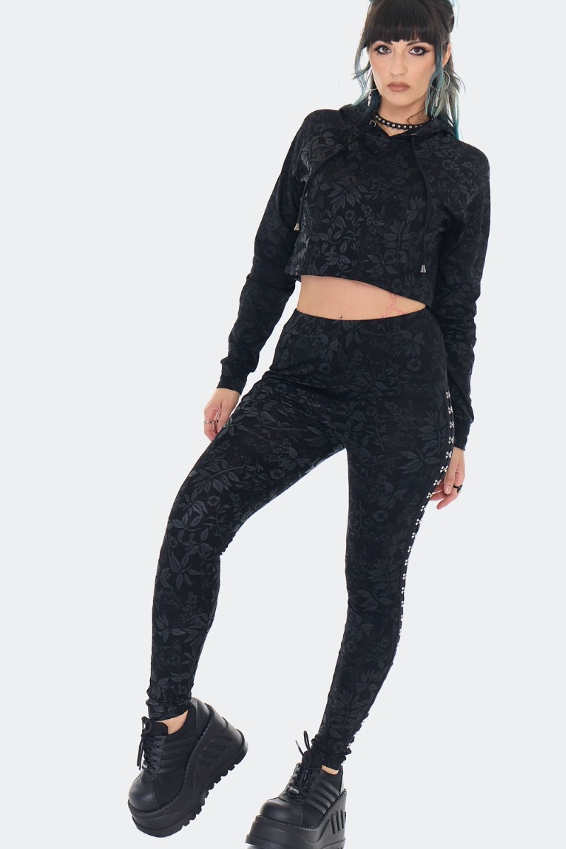 Jawbreaker | Punk legging, Magic garden cat met metalen haakjes langs de zijnaden