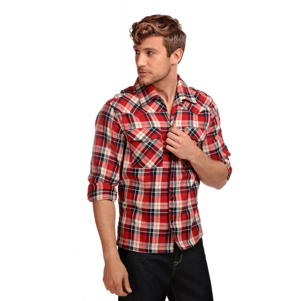 Overhemd Tiago, lange mouw, schotse ruit, tartan rood Overhemd Tiago, lange mouw, schotse ruit, tartan rood