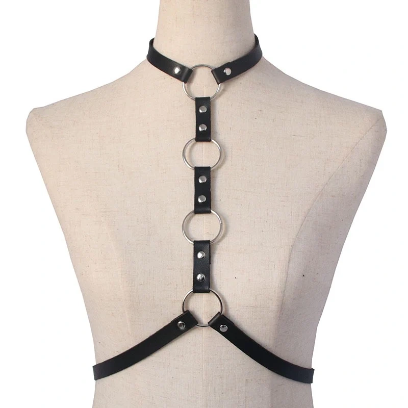 Zacharia | Harnas Crossbody met ringen en choker-halsband Zacharia | Harnas Crossbody met ringen en choker-halsband