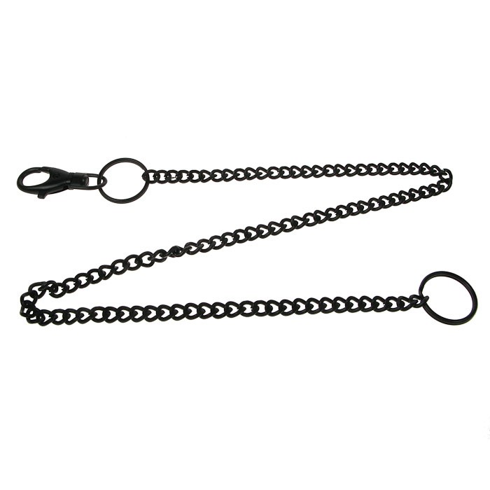 Sleutelhanger met enkele ketting, zwart plat geslepen smalle ketting Sleutelhanger met enkele ketting, zwart plat geslepen smalle ketting