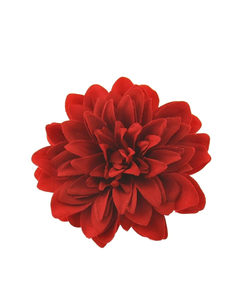Zacharia | Rode chrysant op haarclip en broche 