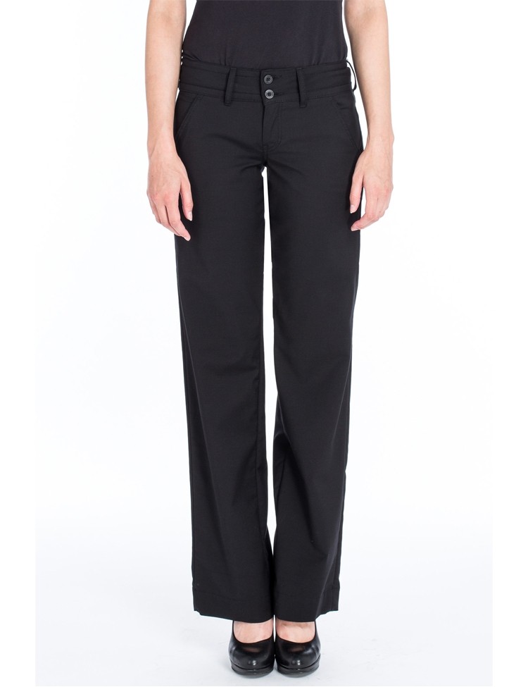 Pantalon Lilia, zwarte katoen wolmix, Ato-Berlin Pantalon Lilia, zwarte katoen wolmix, Ato-Berlin