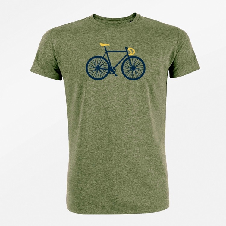 T-Shirt bike free bio katoen heather khaki T-Shirt bike free bio katoen heather khaki