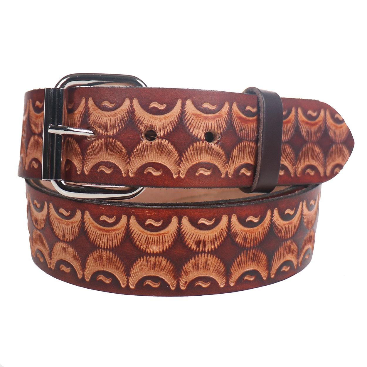 Bullet69 | Leren riem, 38mm met American Shell patroon Bullet69 | Leren riem, 38mm met American Shell patroon