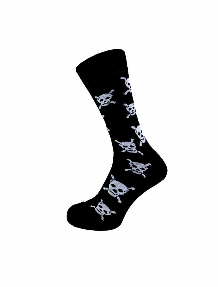 Macahel | Heren, Enkelsokken zwart met witte Skull and Crossbones Macahel | Heren, Enkelsokken zwart met witte Skull and Crossbones
