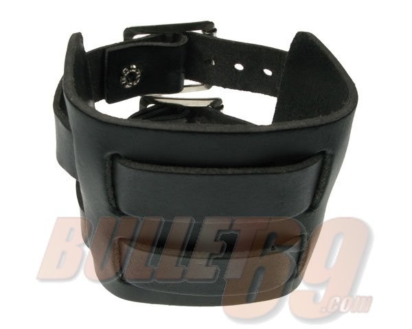 Bullet69 - Leren armband, 70mm - grijs doorwoven met twee bandjes-18mm Bullet69 - Leren armband, 70mm - grijs doorwoven met twee bandjes-18mm