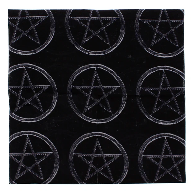 Zacharia | Bandana zwart grote pentagrammen print