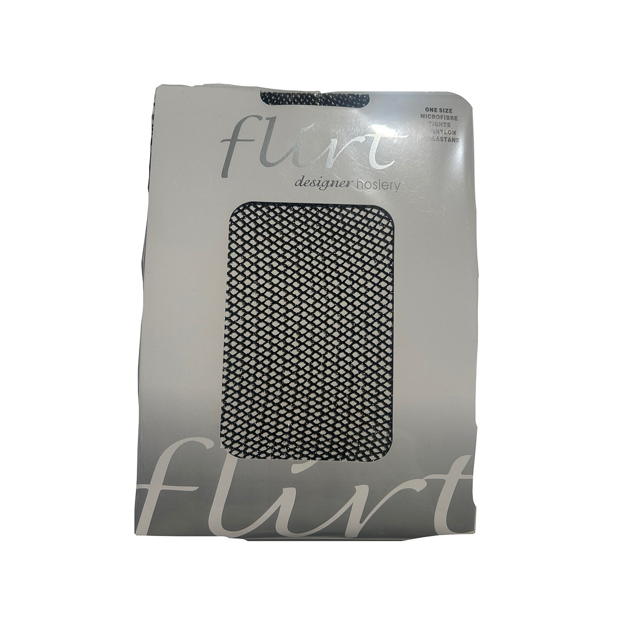 Flirt | Zwarte fishnet panty met zilver glitters Flirt | Zwarte fishnet panty met zilver glitters