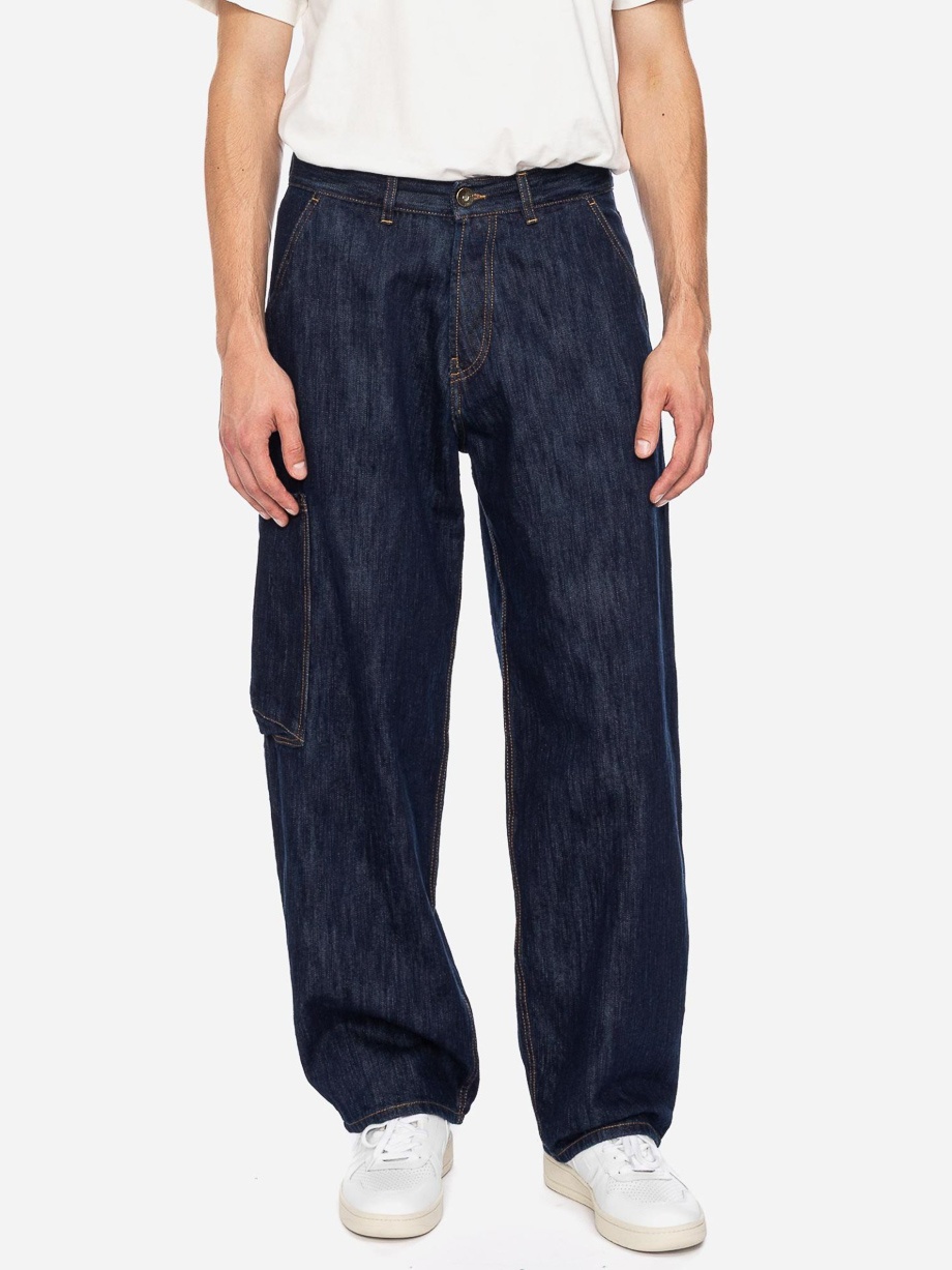 ATO Berlin | Jeans Pint, ruime donkerblauw Rock 'n Roll denim met cargozakken