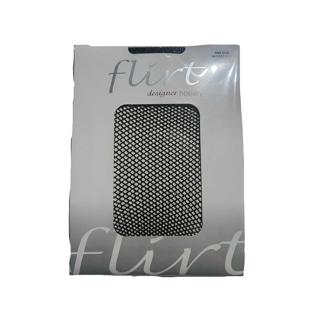 Flirt | Zwarte fishnet panty met gouden glitters