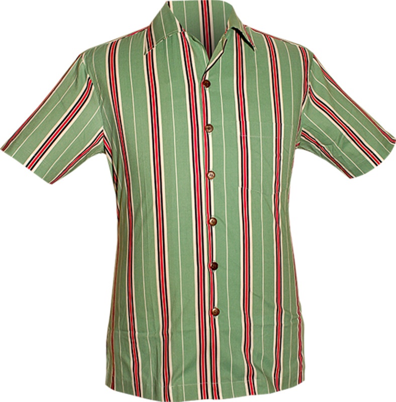 Chenaski | Overhemd korte mouw, Stripes, creme mint zwart rood Chenaski | Overhemd korte mouw, Stripes, creme mint zwart rood