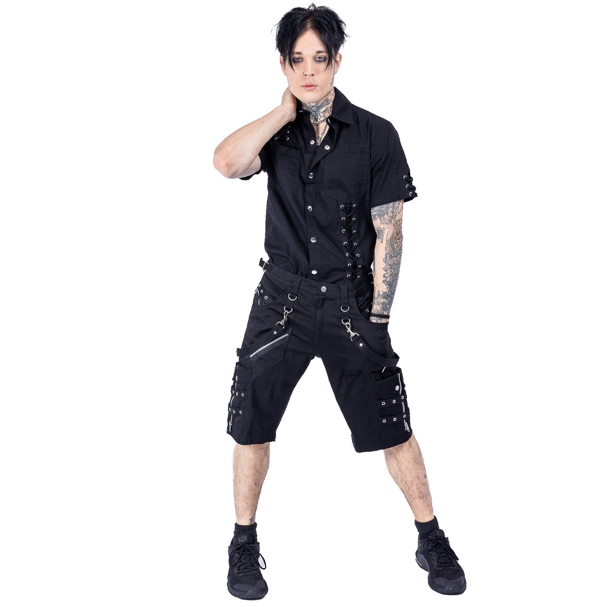Vixxsin | Korte Punkbroek Edham met ringetjes straps en zakken