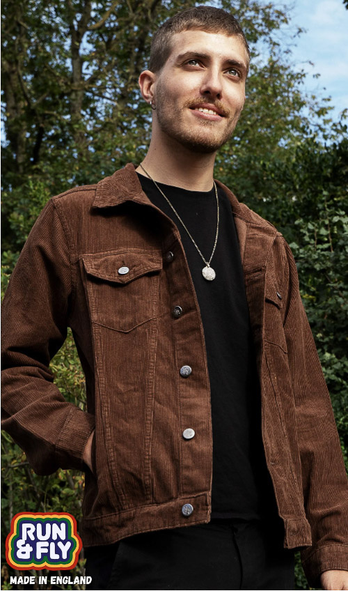 Run & Fly | Ribcord jas 60s Western Trucker, Cocoa bruin