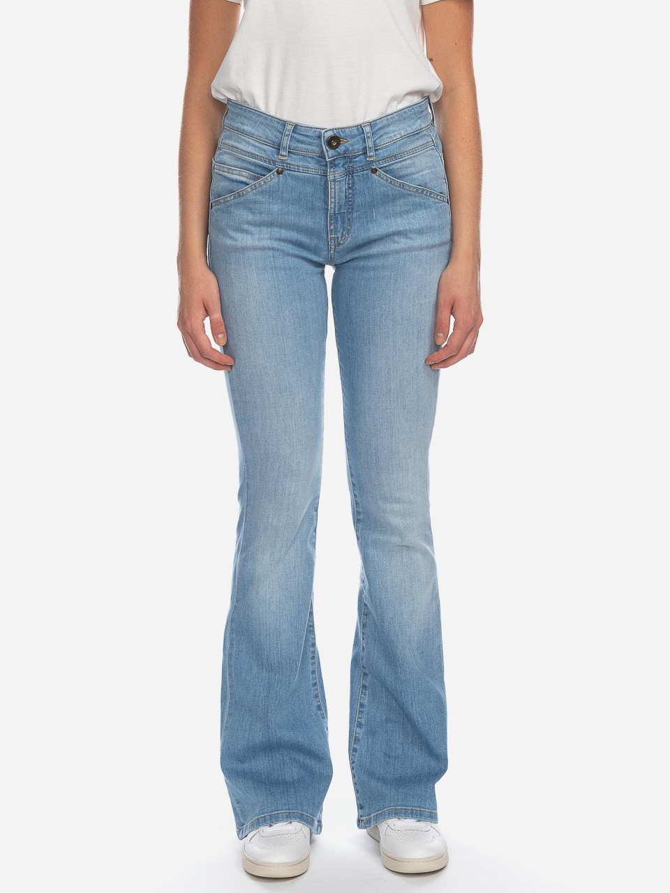 ATO Berlin | Jeans Karlie, lichte denim met stretch en wijde pijp