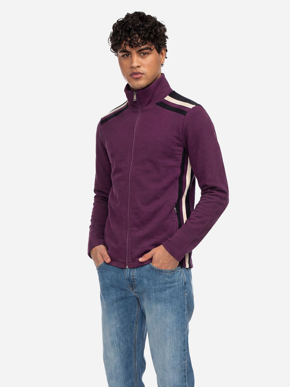 ATO Berlin | Retro heren sportjas Jimmy, paarse bio-katoen