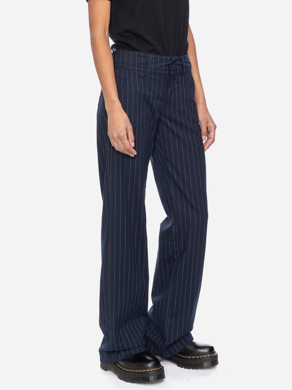ATO Berlin | Pantalon Lilia, blauw met beige pinstripe